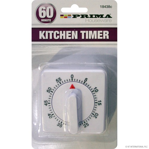 60 Minute Kitchen Timer - White