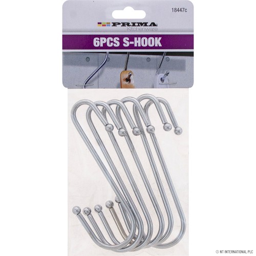 6pc S/S S Hooks