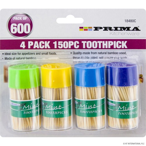 4pc Toothpicks Canisters ( 4 x 150 )