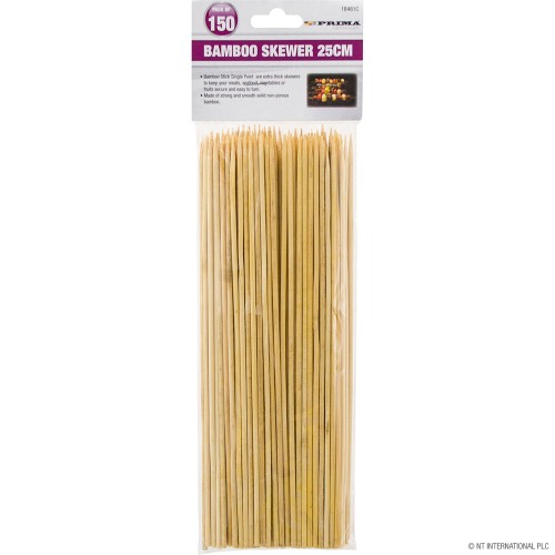 150pc - 25cm Bamboo Skewer (2.5mm Thickness)