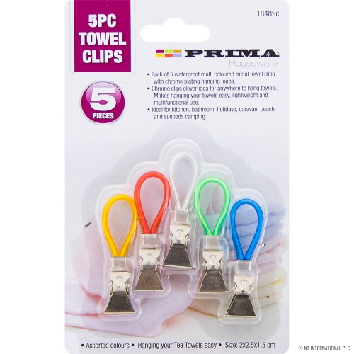 5pc Towel Clip - Asst Color