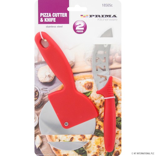2pc S/S Pizza Cutter & Knife