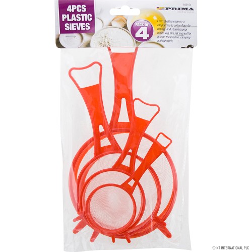 4pcs Plastic Tea Strainers - Red