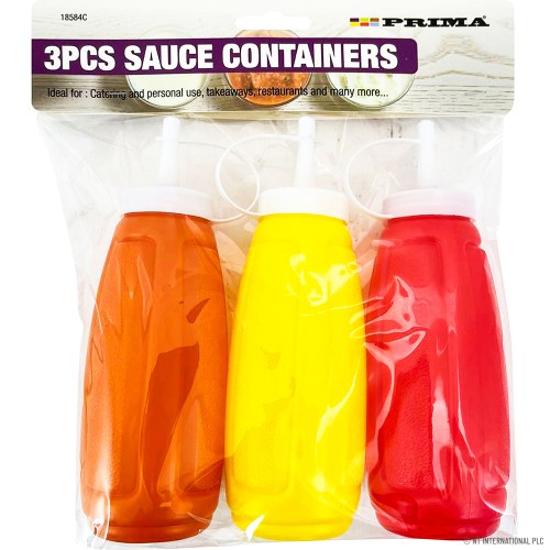 3pc Sauce Bottles - Ketchup / Mustard