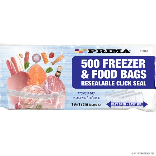 500 Food & Freezer Bags Roll 19 x 17cm