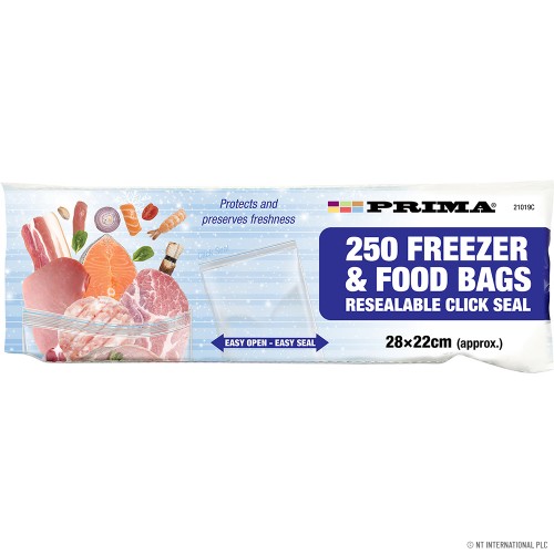 250 Large Freezer & Food Bags 22 x 28cm