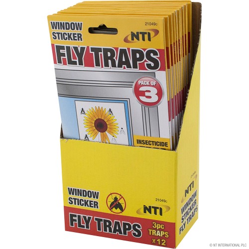 3pc Fly Trap Window Stickers - Display Box