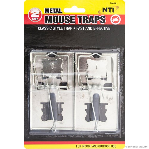 2pc Metal Mouse Traps On Card