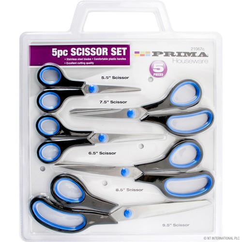 5pc S/S Scissors - Comfort grip