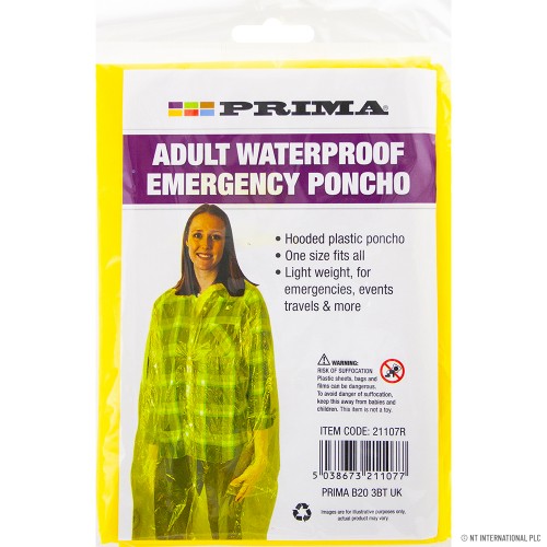 Adult Waterproof Poncho - Rain Coat