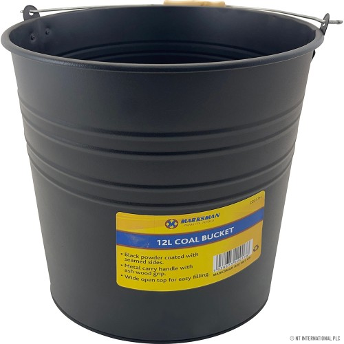12L Coal Bucket /  No Lid - Black