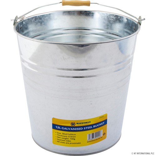 12L Galvanized Steel Bucket / Bin