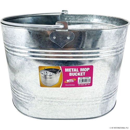 14L Metal Mop Bucket - Galvanized