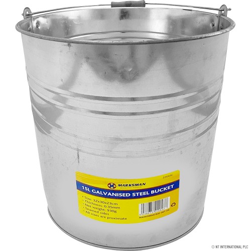 15L Galvanized Steel Bucket / Bin