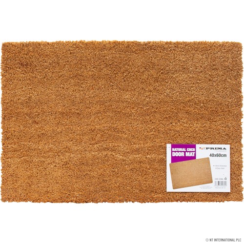 PVC Coco Natural Door Mat Plain 40 x 60cm