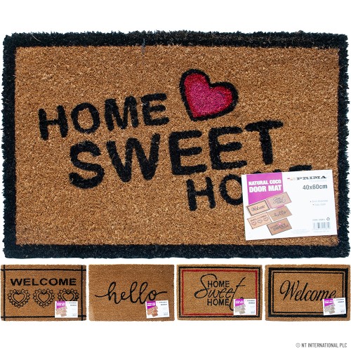 PVC Coco Door Mat - Patterned Coir 40 x 60cm