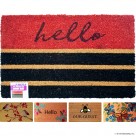 PVC Backed Coir Mat 15mm Natural Printed 45x7