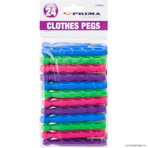 24pc Dolly Plastic Clothes Pegs