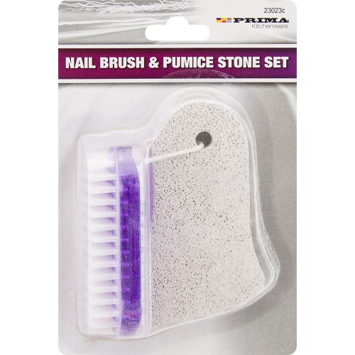 2pc Nail Brush and Stone Set