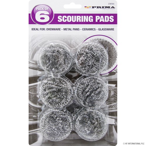 6pk Steel Scourer / Scouring Pads
