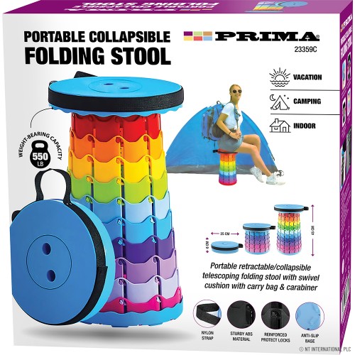 Portable Collapsible Stool (7cm-45cm), Colorf