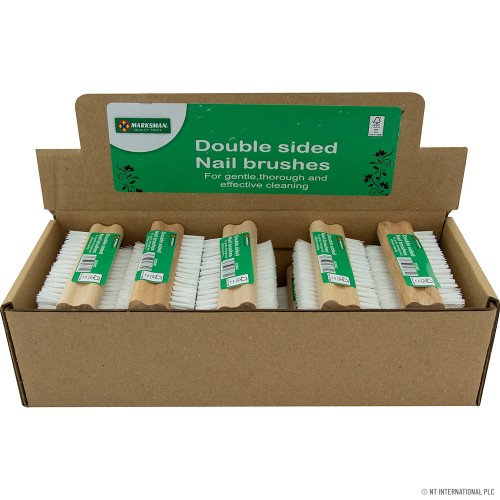 Double Sided Wooden Nail Brush - Display