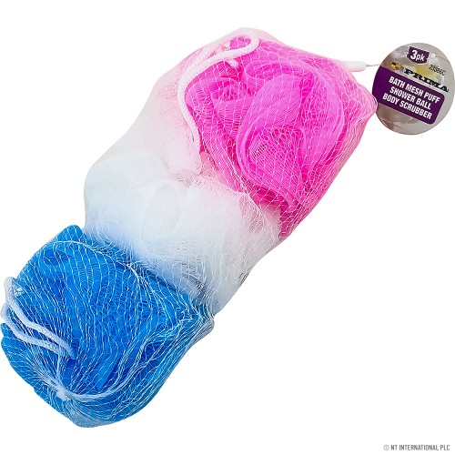 Assorted Body Puffs 3pk