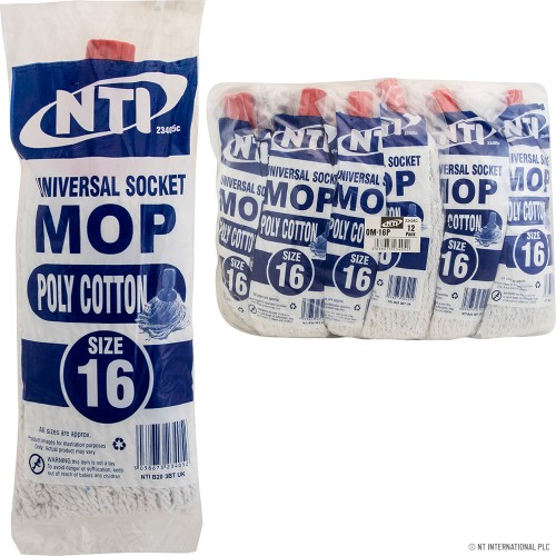 Poly Cotton Universal Socket Mop Head