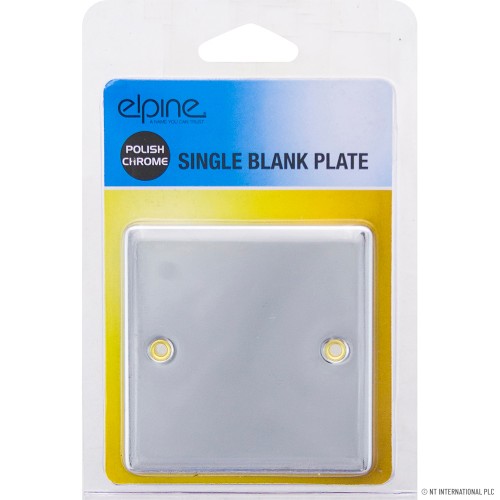 Single Blank Plate Chrome