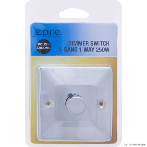 Dimmer Switch 1 Way 2 Way 250W Chrome