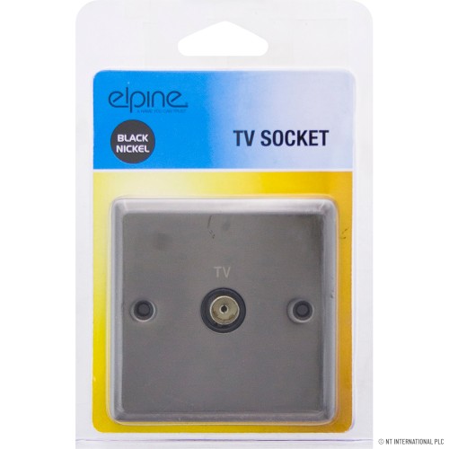 TV Socket Black Nickel