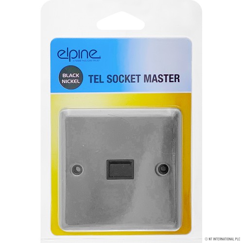 Telephone Socket Black Nickel