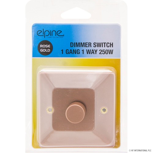 Dimmer Switch 1 Gang 2 Way 250w Rose Gold
