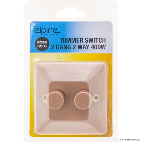 Dimmer Switch 2 Gang 2 Way 400w Rose Gold
