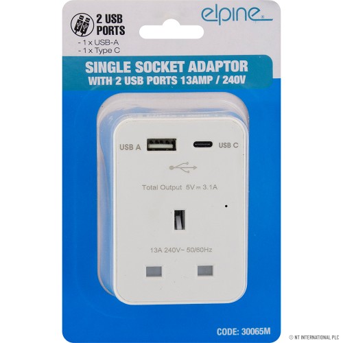 Plug Through Adaptor W/2XUSD