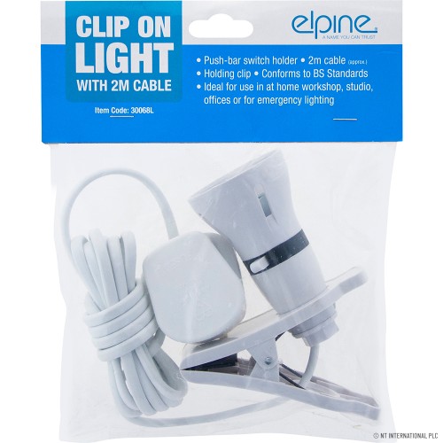 2m Clip On Light - With Switch