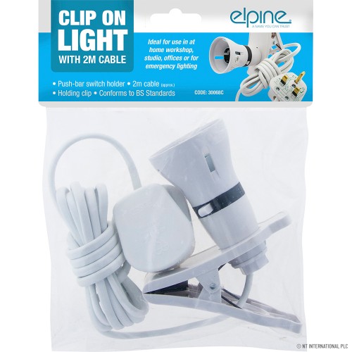 2m Clip On Light - With Switch