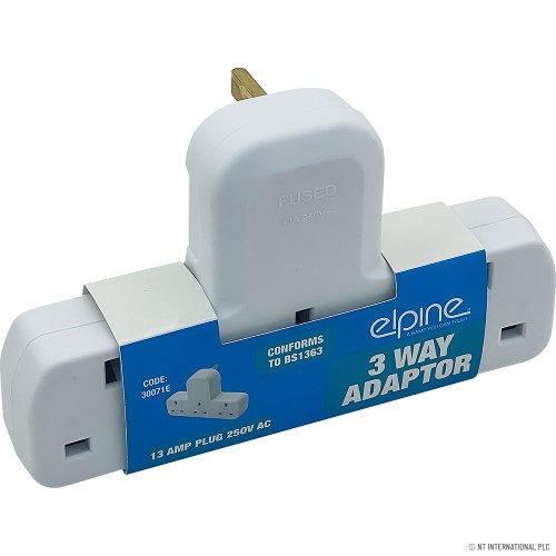 3 Gang / Way Wall Adaptor Socket