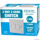 10A 2 Gang 2 Way Light Switch ( 10 ) White