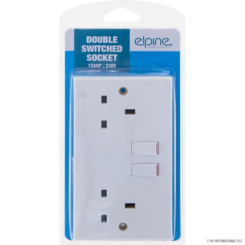 13A 2 Gang Switched Socket - Double Blister