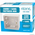1 Gang Pattress Box 25mm Single ( 10 ) White