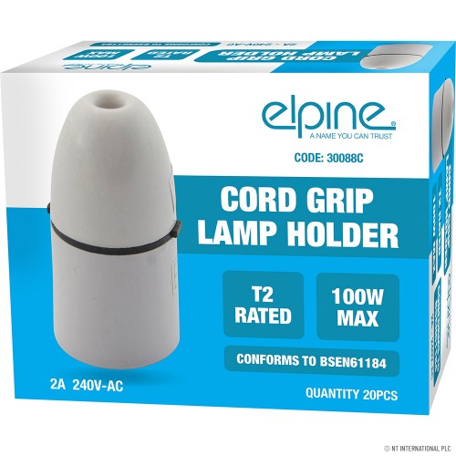 Cord Grip Lampholders 100w ( 20 ) White