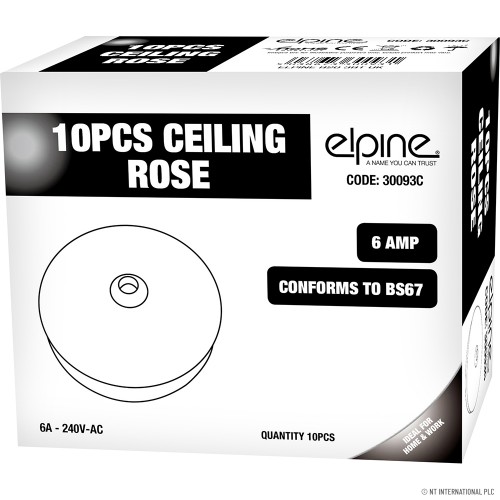 Ceiling Rose 6 Amp (10) White