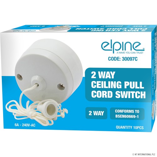 2 Way Ceiling Pull Switch ( 10 ) White