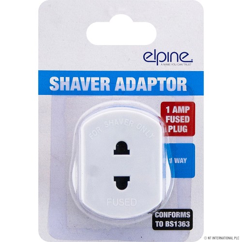 Shaver Adaptor 1 Amp White  - On Card