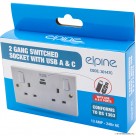New Double Socket W/2USB,Type A+C 2.4 A,Colou