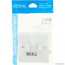 Slim Curve 10A Light Switch 3G 2 Way ( White