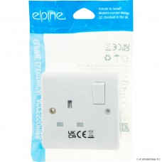 Slim Curve Switched Socket 1 Gang DP ( White