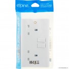 Slim Curve 2 Gang Switched Socket ( White )