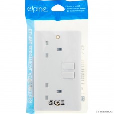 Slim Curve 2 Gang Switched Socket ( White )